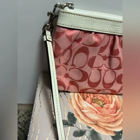 Coach Pink and Cream Wristlet EUC - Picture 3 of 8